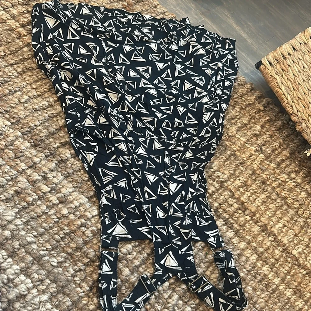 American Eagle Printed Overalls Mini Dress Size Small - Picture 7 of 8